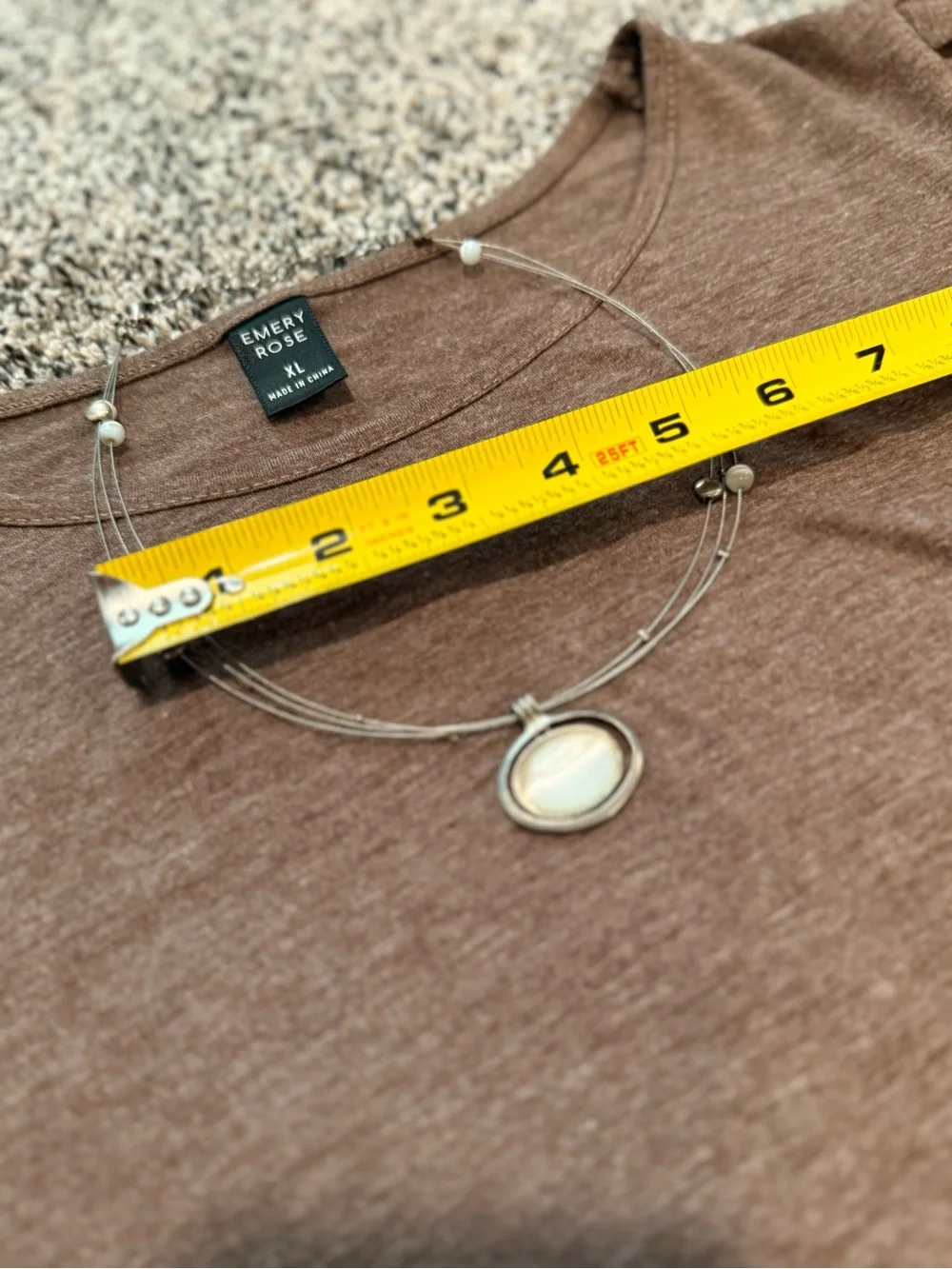 Silver Multi-Strand Necklace with White Pendant